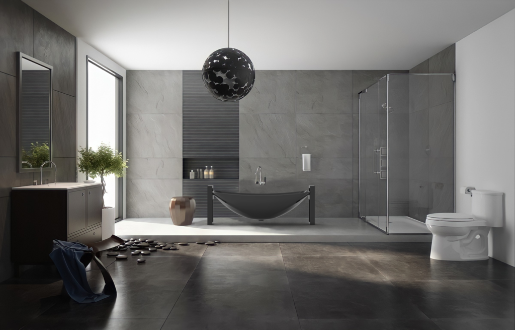 Haven HBH2.0E and HBH1.8E Mark II Ebony in grey bathroom