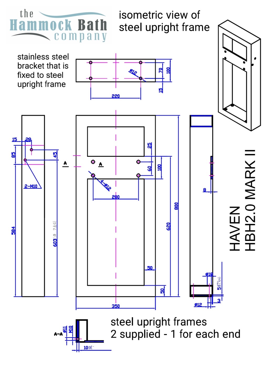 Haven HBH2.0 Hammock Bath spec sheet 3