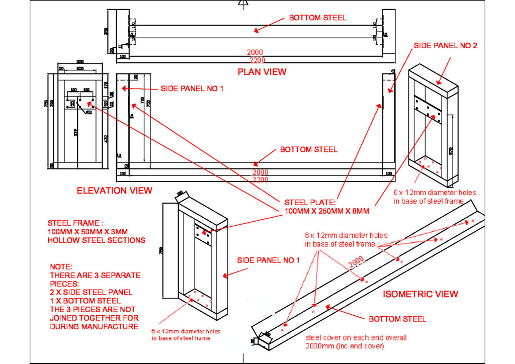 OSF2.0 steel frame 2200mm long overall to suit 2000mm long bath pdf