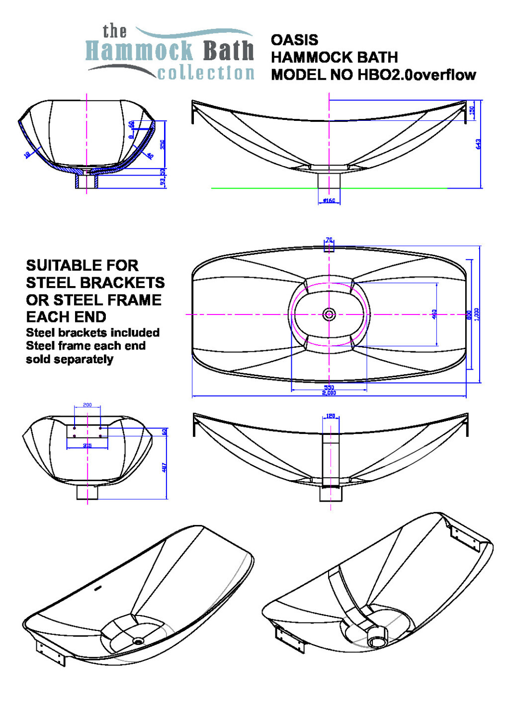 Oasis Hammock Bath HBO2.0overflow Spec sheet pdf