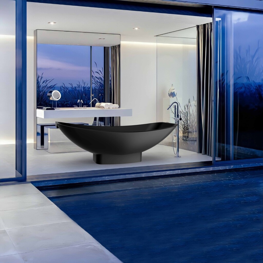 blue pool pic acrylic Mirage HBA2.0 black bath black base scaled